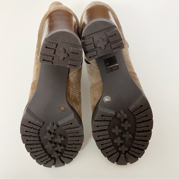 Tory Burch Leigh Suede Lug Sole Boots in River Rock - Picture 6 of 6